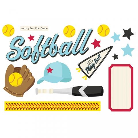 Simple Pages Page Pieces - Softball | Simple Stories