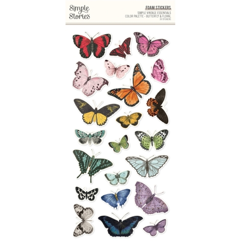 Simple Vintage Essentials Color Palette- Foam Stickers Butterfly ...